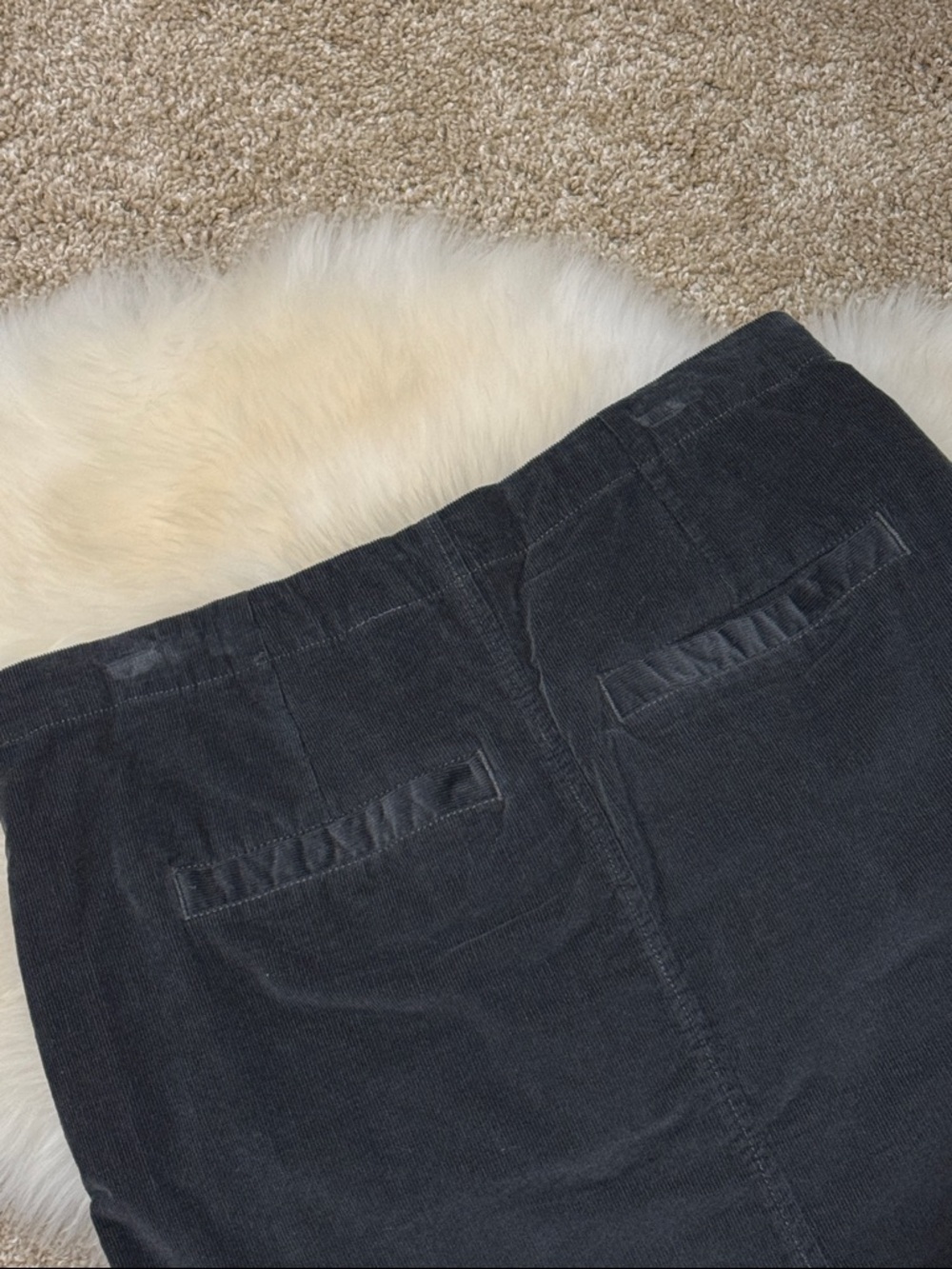 Toad&Co Charcoal Gray Button Front Organic Cotton Corduroy Mini Skirt Size 4 - Picture 5 of 8